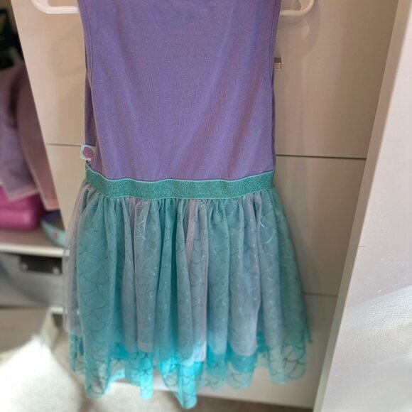 Girls' Disney The Little Mermaid Dress - Light Teal Blue Size XS 4/5 - Picture 2 of 3